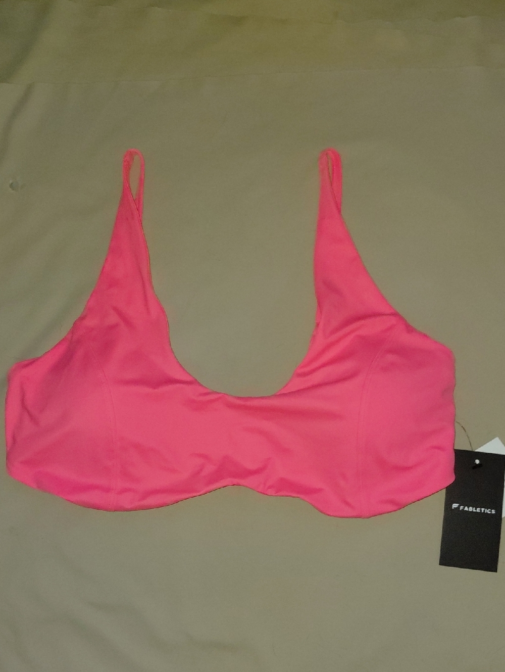 Fabletics Hot Pink Scoop Bikini Top XL NWT